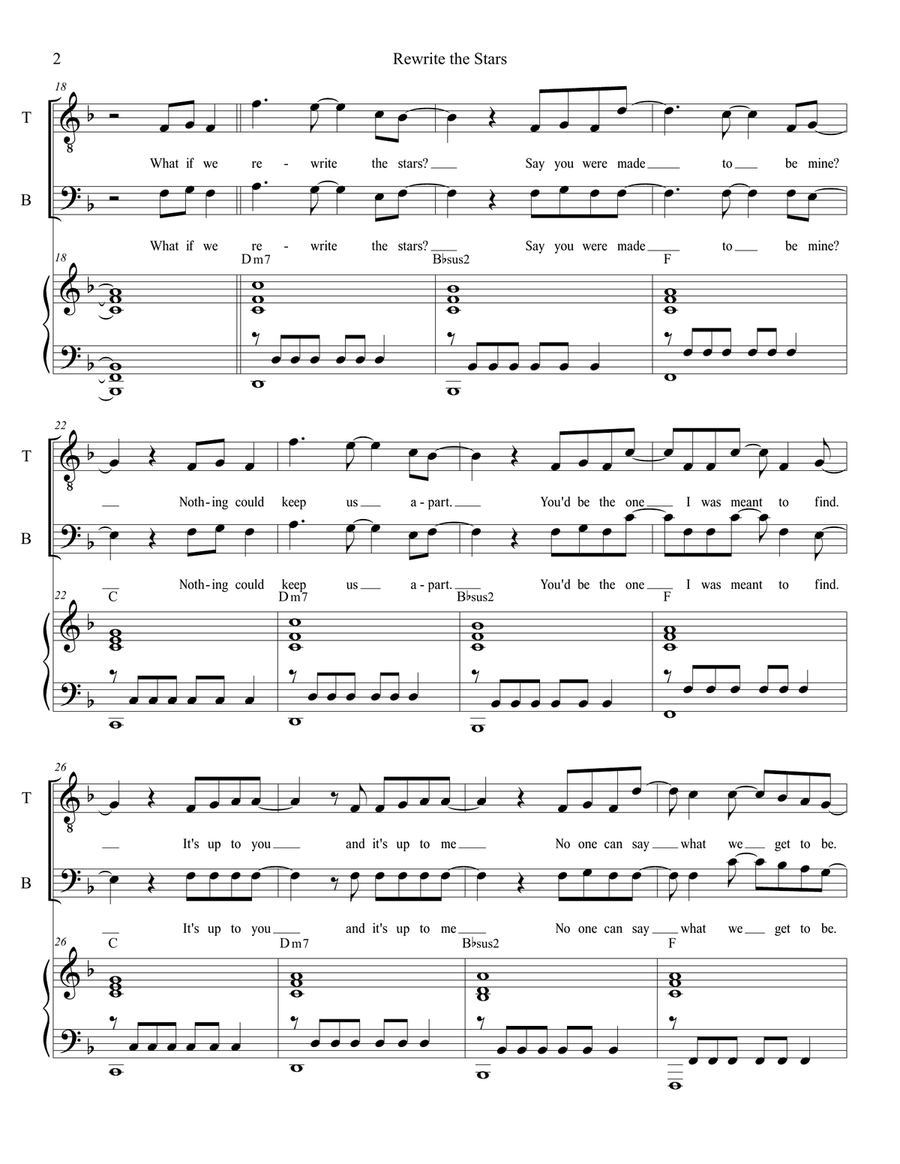 Rewrite The Stars 4-Part scores gallery preview page 2