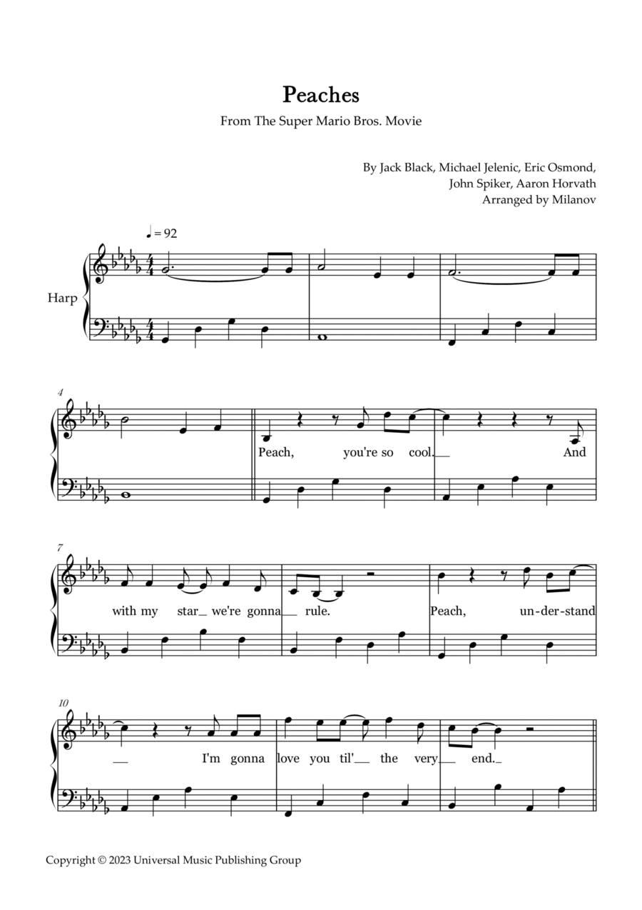 Peaches Pedal Harp scores gallery preview page 1