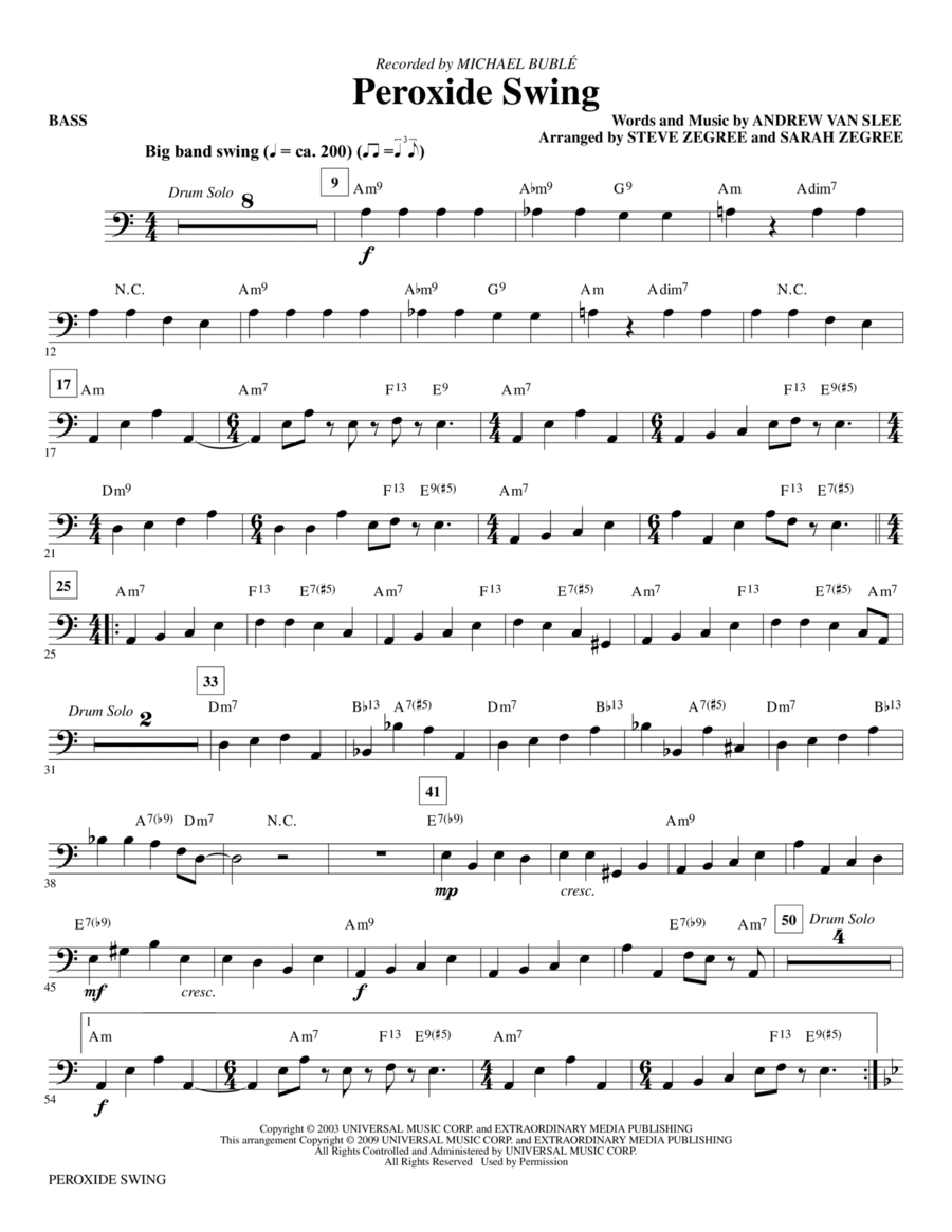 Peroxide Swing - Bass Choir scores gallery preview page 1