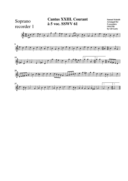 Courant SSWV 61 (arrangement for 5 recorders)