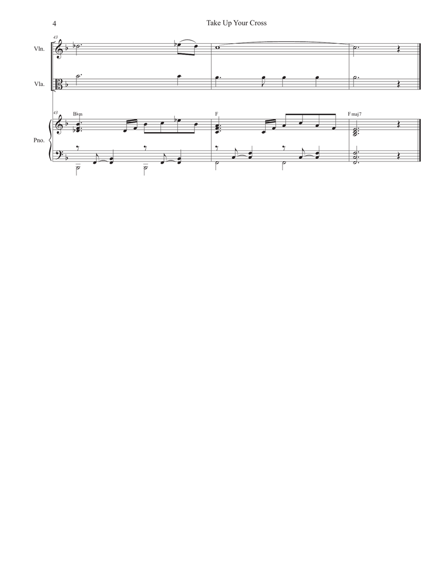 Take Up Your Cross (Duet for Violin and Viola) String Duet scores gallery preview page 4