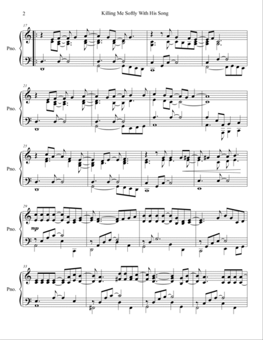 Killing Me Softly With His Song Piano Solo scores gallery preview page 3