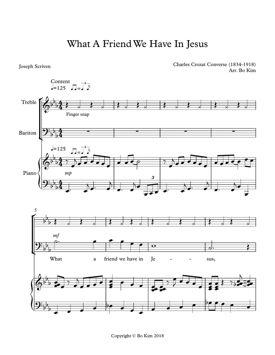 What A Friend We Have In Jesus 3-Part - Digital Sheet Music