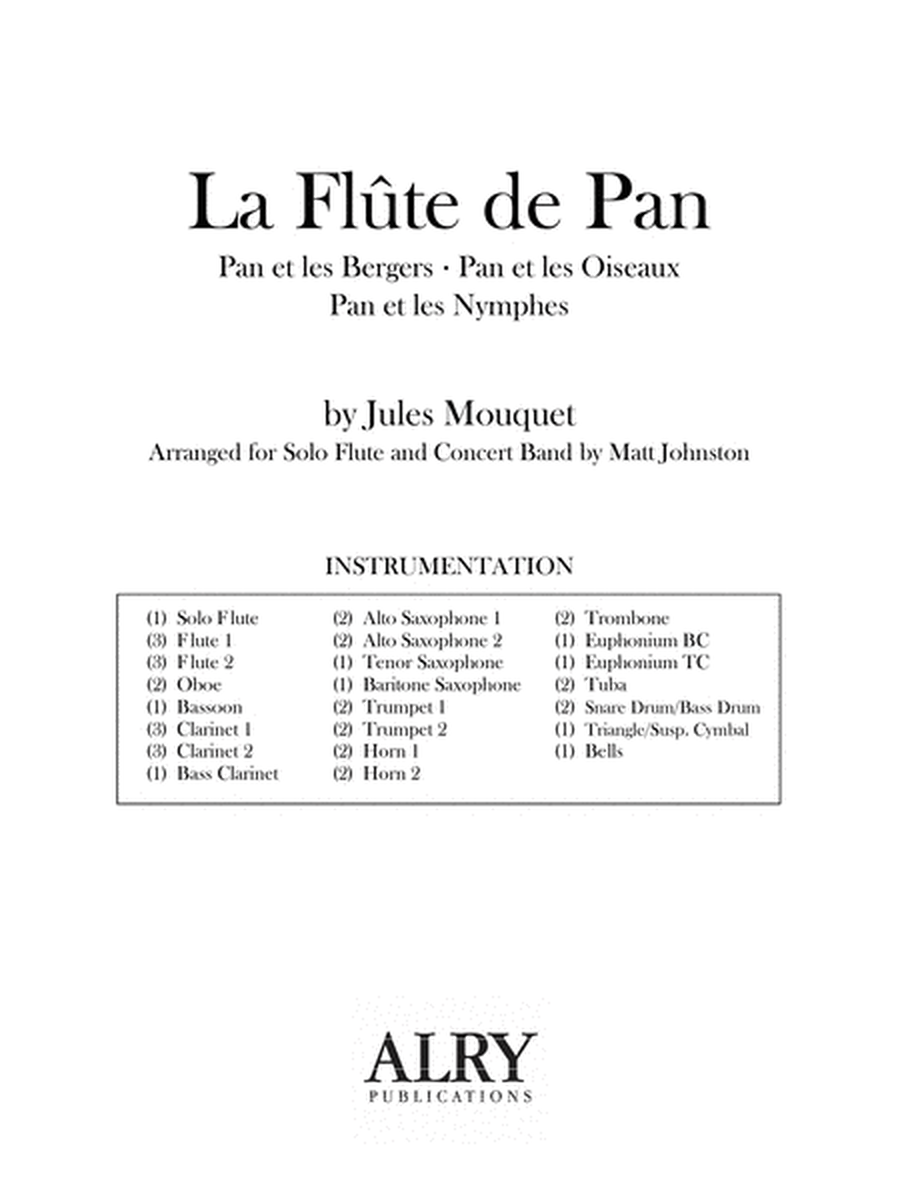 La Flute de Pan for Solo Flute and Concert Band