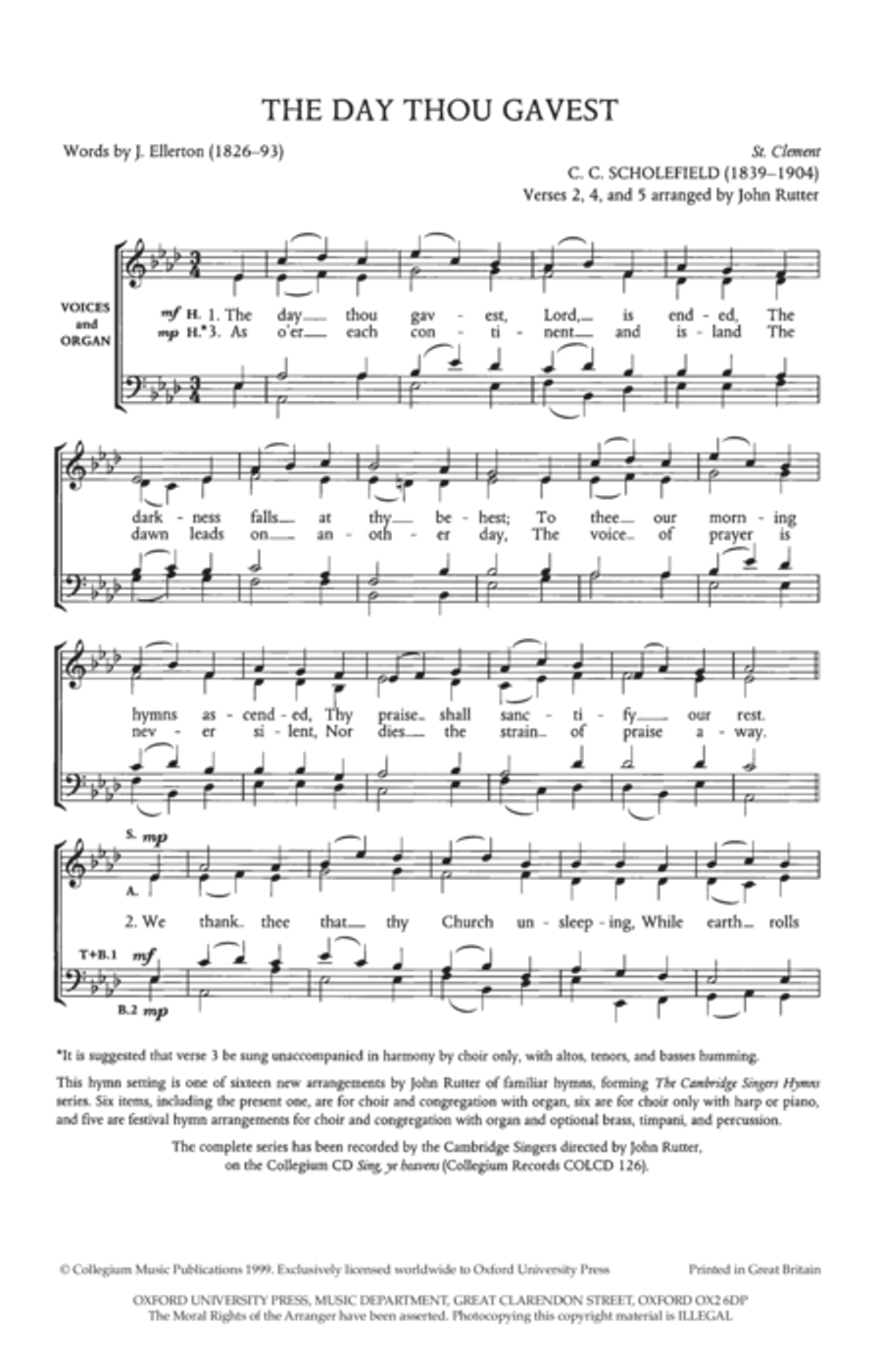 The day thou gavest The day thou gavest 4-Part scores gallery preview page 2