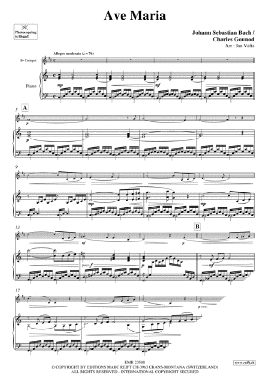 Ave Maria Trumpet Solo scores gallery preview page 3