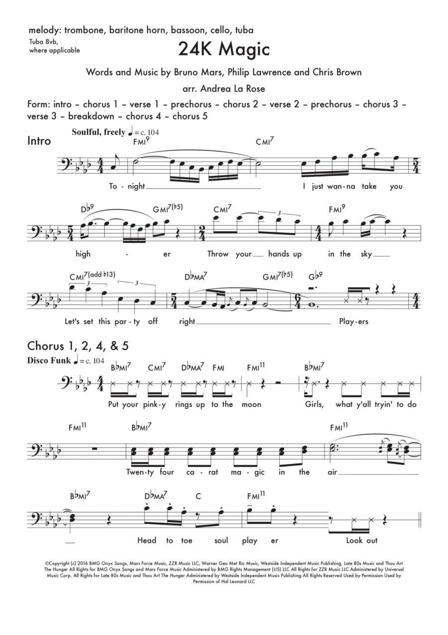 24K Magic Small Ensemble scores gallery preview page 1