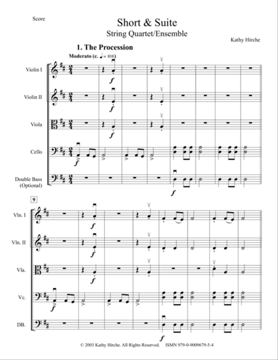 Short & Suite - String Quartet/Ensemble image number null