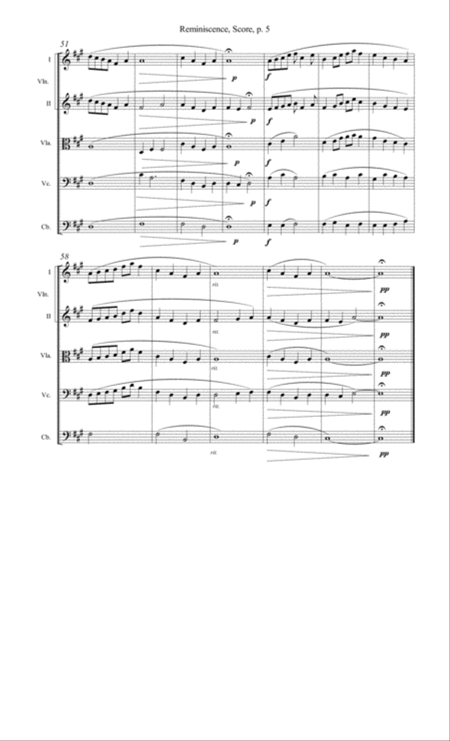 Reminiscence Reminiscence String Orchestra scores gallery preview page 6