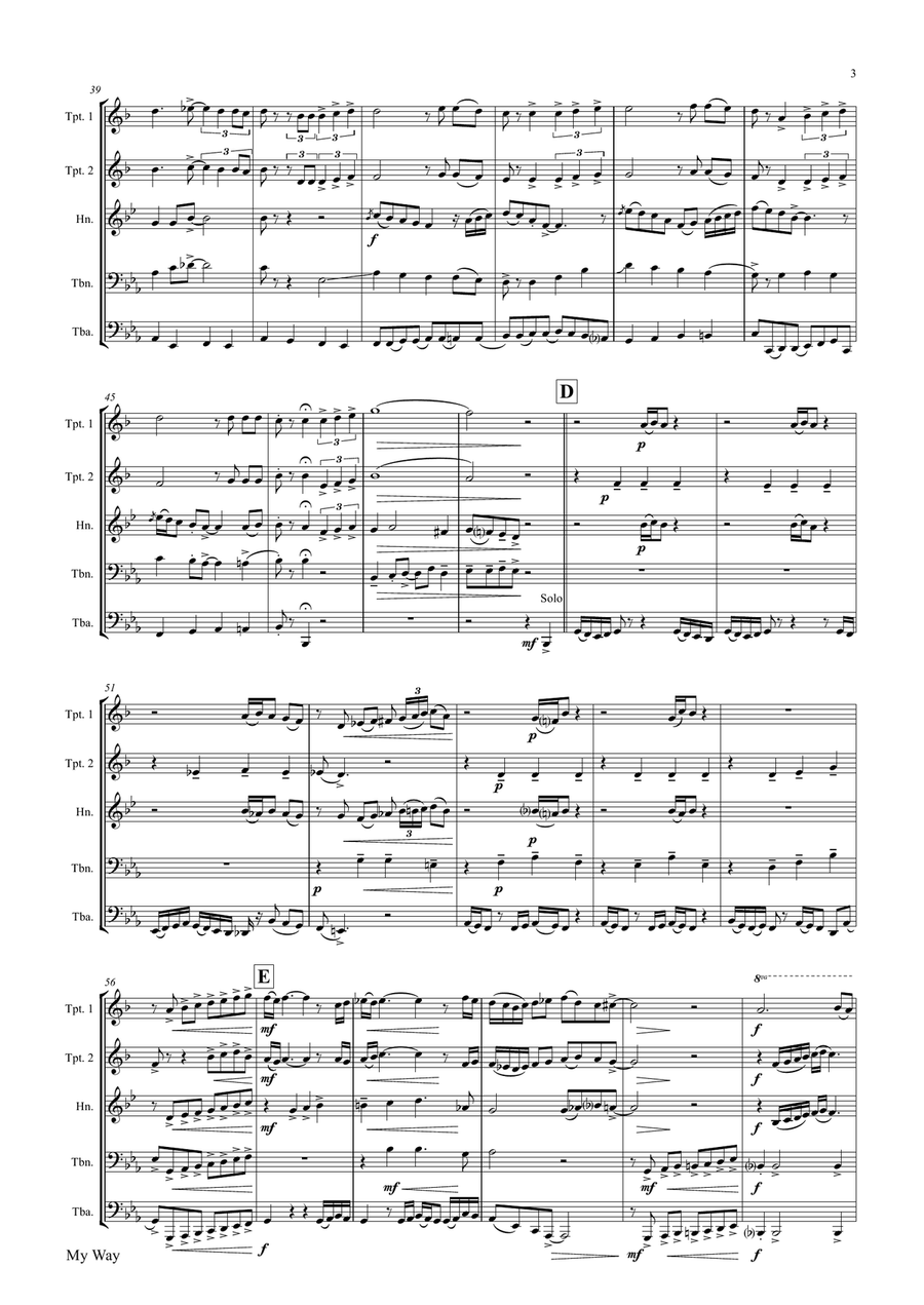 My Way Brass Ensemble scores gallery preview page 3