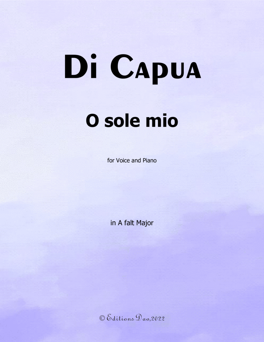 O sole mio, by Di Capua, in A flat Major