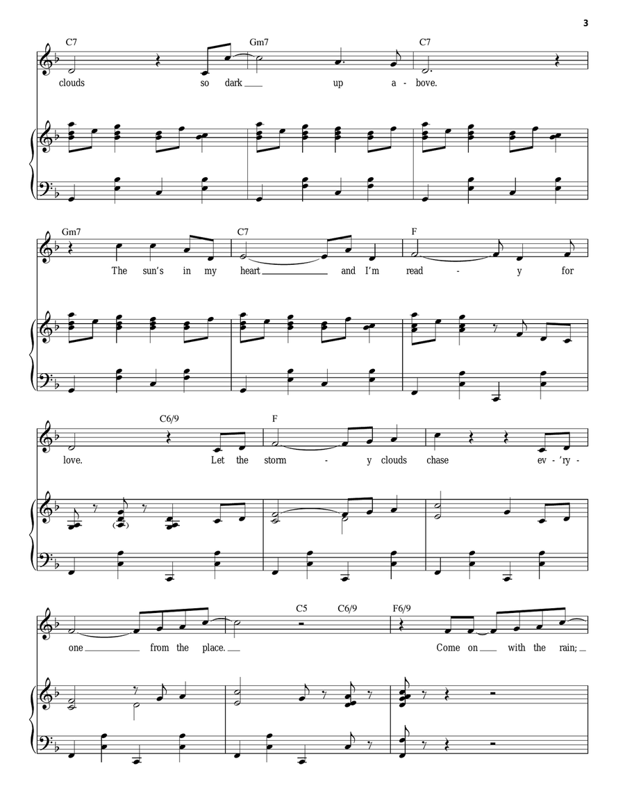Singin' In The Rain Piano, Vocal scores gallery preview page 3
