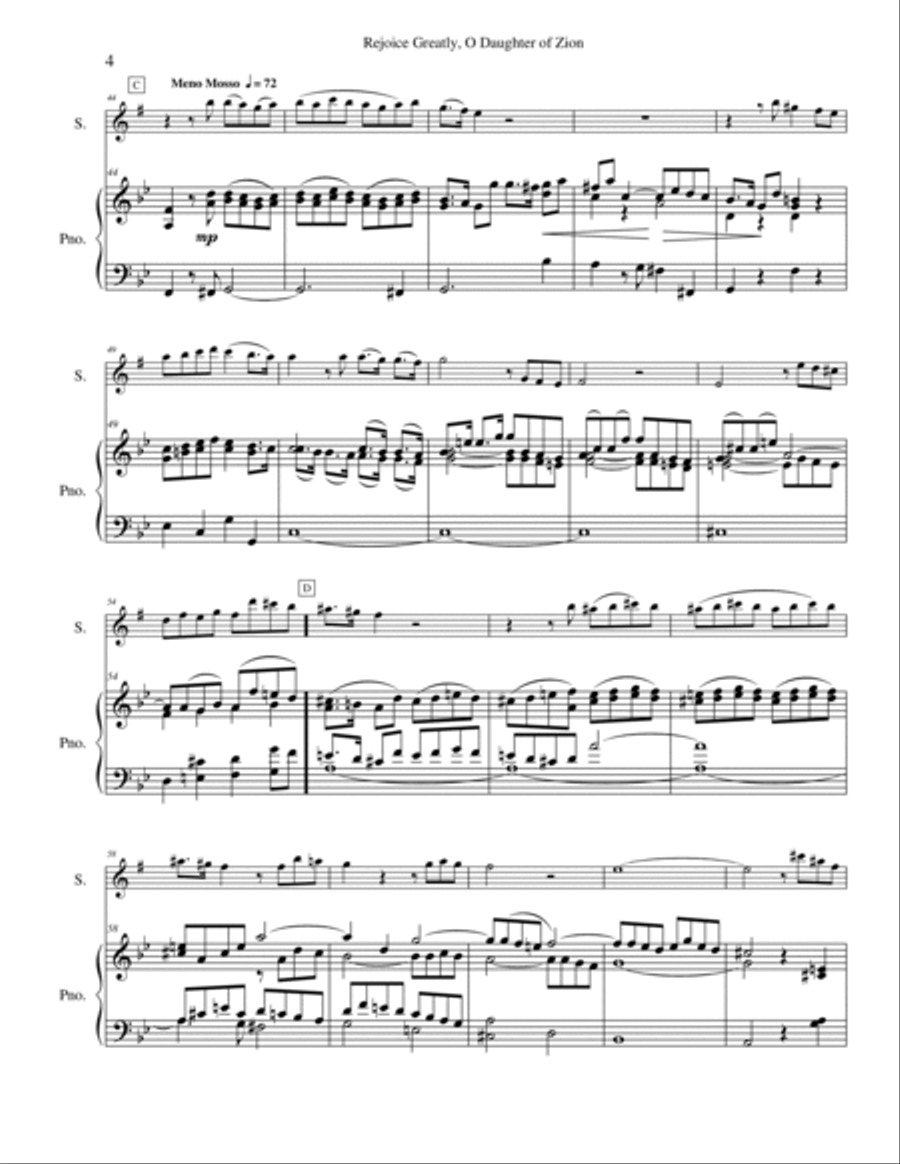 Rejoice Greatly, O Daughters of Zion Baritone Saxophone scores gallery preview page 4