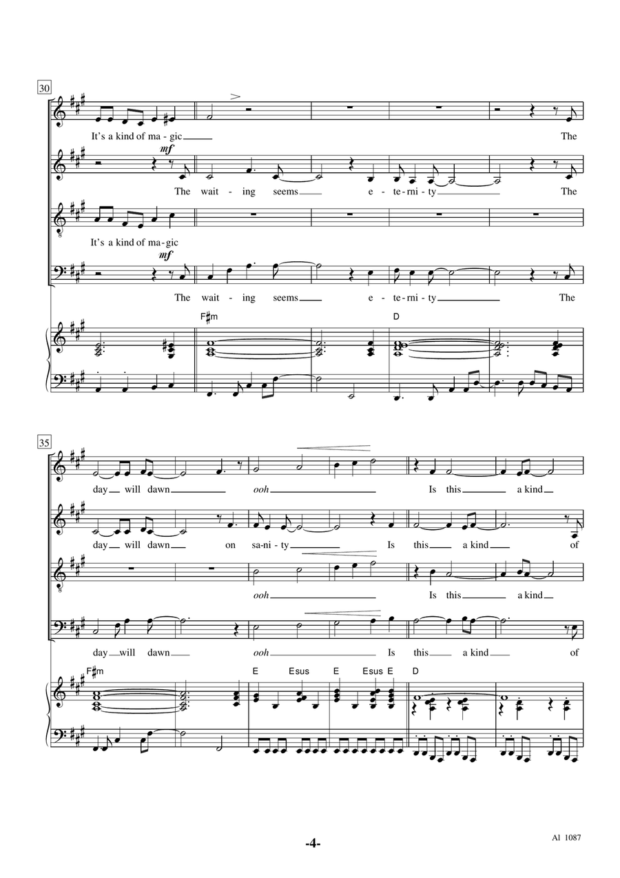 A Kind Of Magic 4-Part scores gallery preview page 4