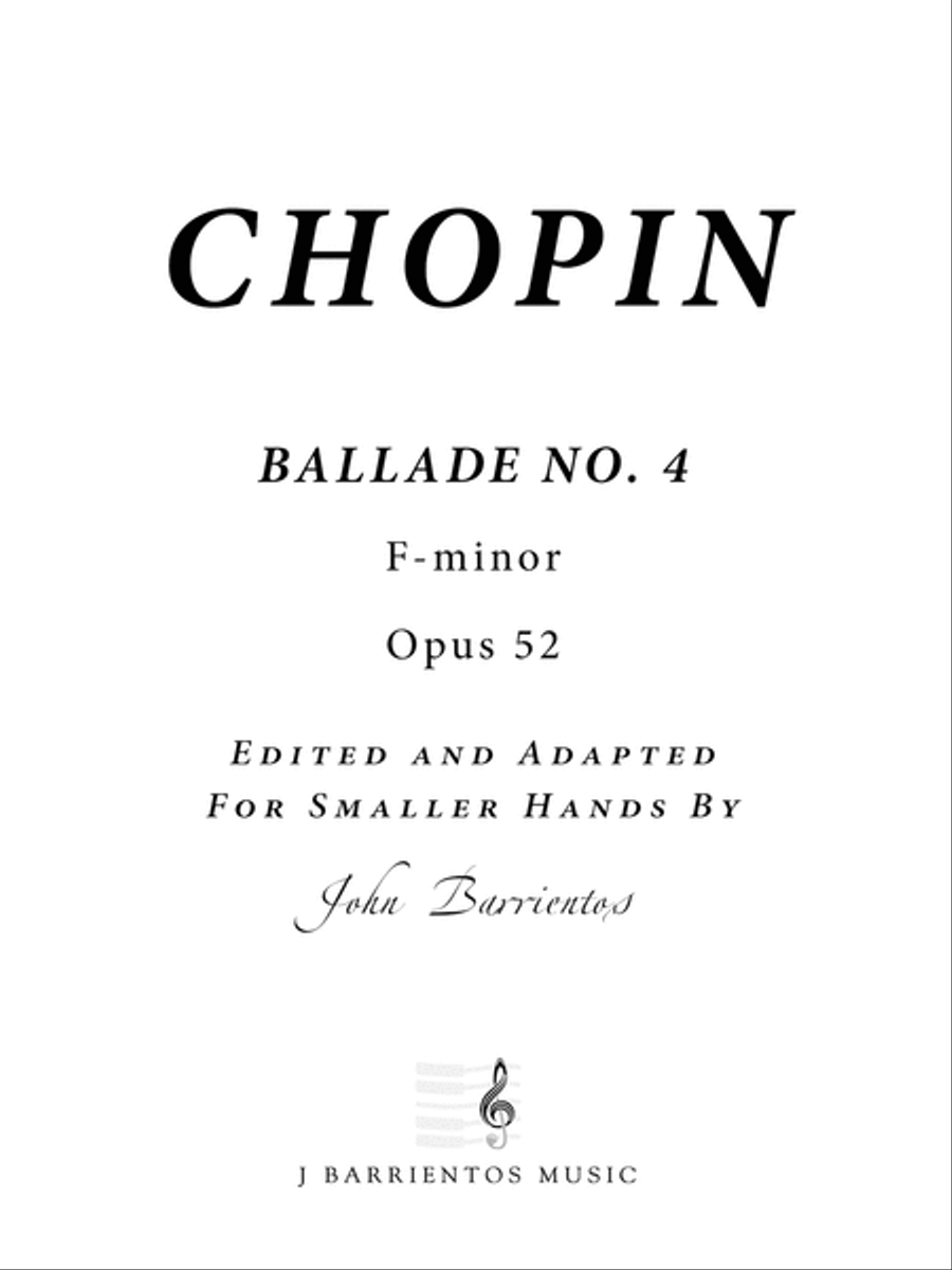 Chopin Ballade No. 4 for Smaller Hands Piano Solo scores gallery preview page 5