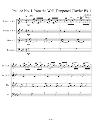 Prelude No.1 from The Well-Tempered Clavier Book 1 BWV 846 (Brass Quartet)