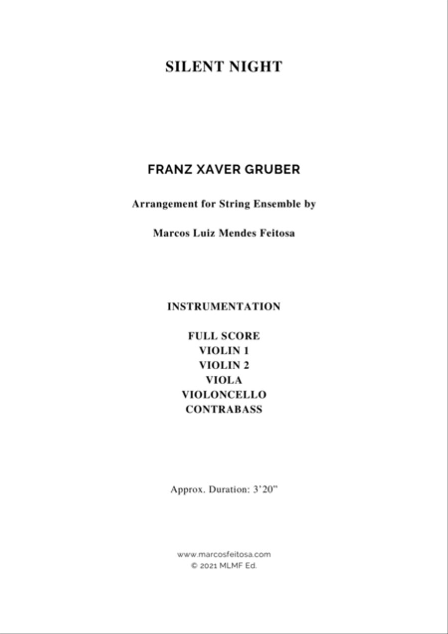 Silent Night - String Ensemble Cello scores gallery preview page 2