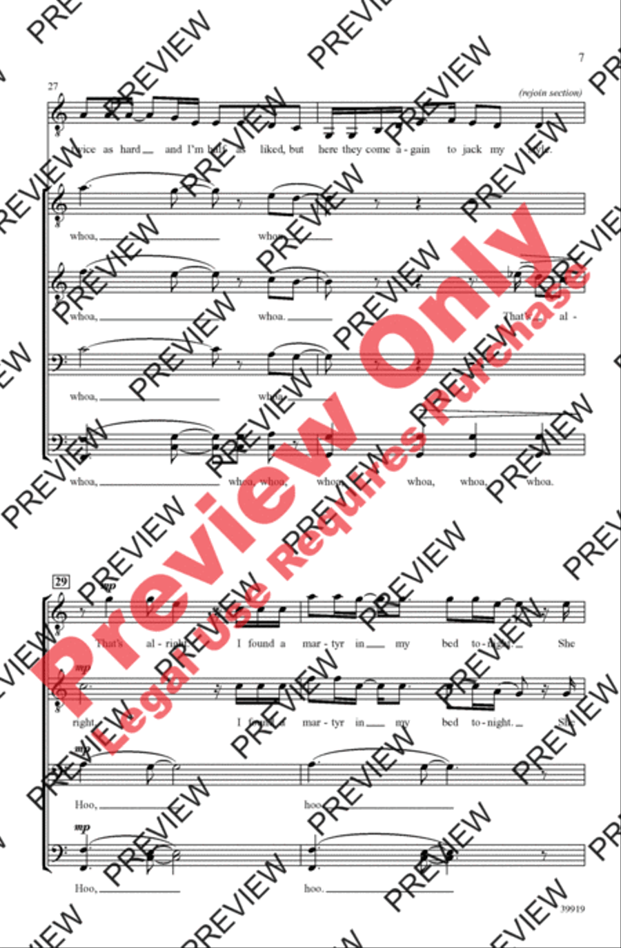 Some Nights Men's Choir scores gallery preview page 7