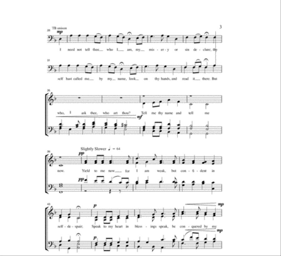 Come, O Thou Traveler Unknown 4-Part scores gallery preview page 3