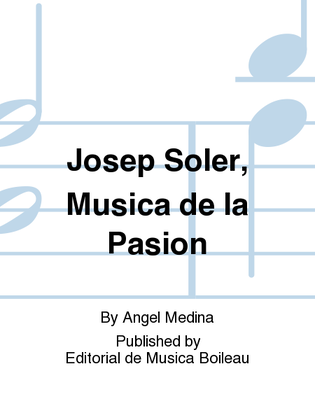 Book cover for Josep Soler, Musica de la Pasion