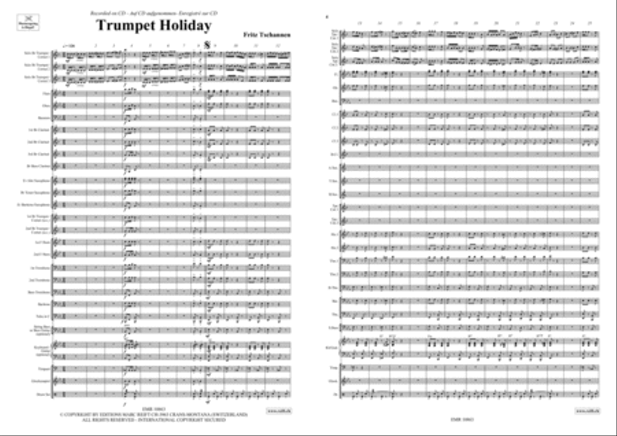 Trumpet Holiday Trumpet Holiday Concert Band scores gallery preview page 3