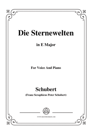 Schubert-Die Sternenwelten,in E Major,for Voice&Piano