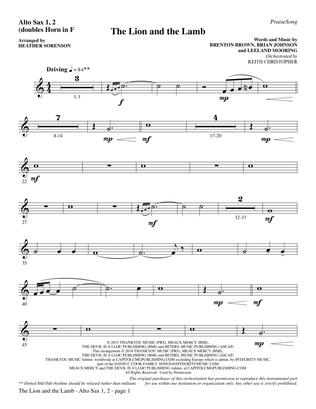 The Lion and the Lamb (with All Hail the Power of Jesus' Name) - Alto Sax 1-2 (sub. Horn 1-2)
