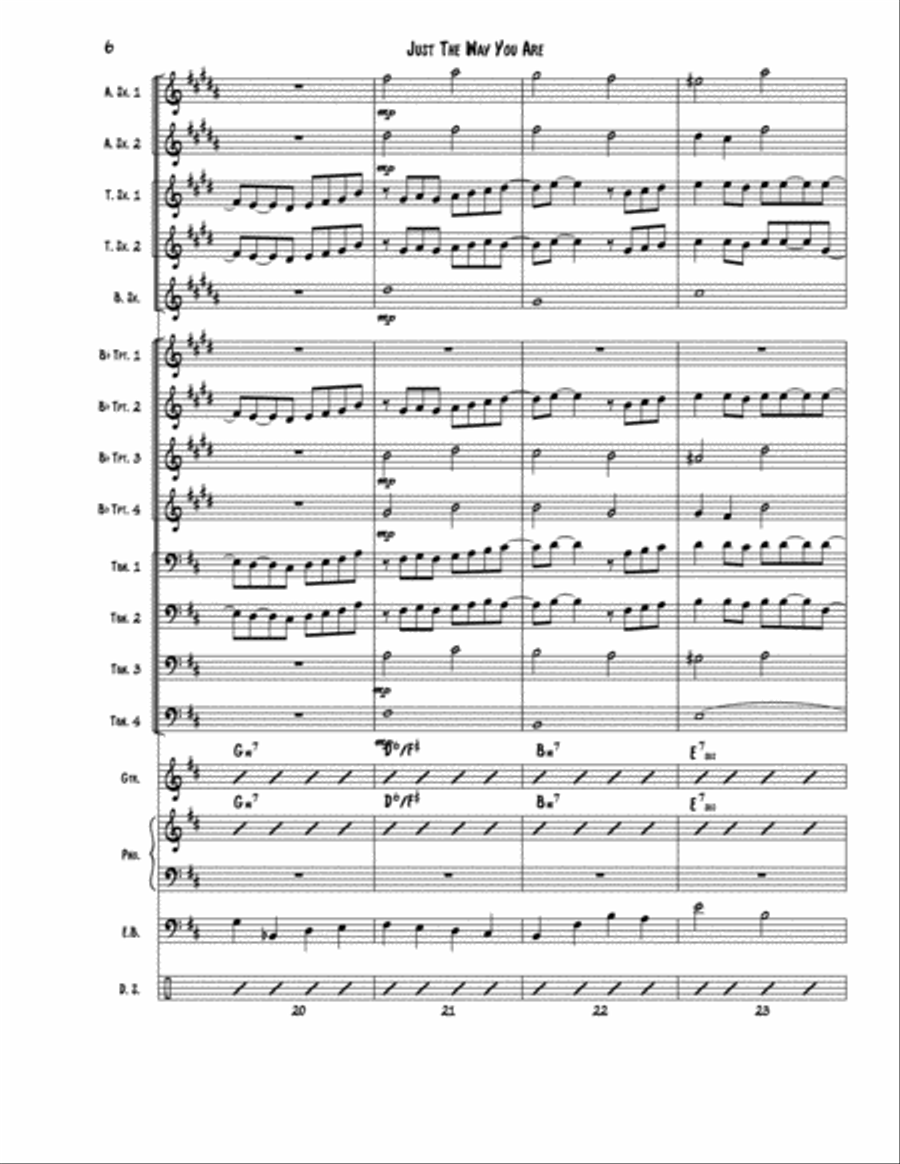 Just The Way You Are Jazz Ensemble scores gallery preview page 6