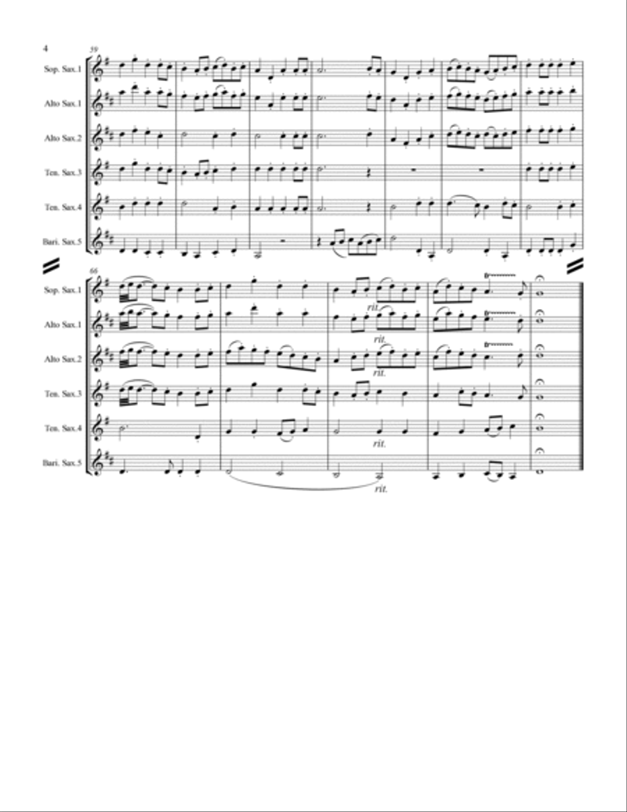 Rondeau from “Sinfonie de Fanfares” (for Saxophone Quintet SATTB) Saxophone Quintet scores gallery preview page 5