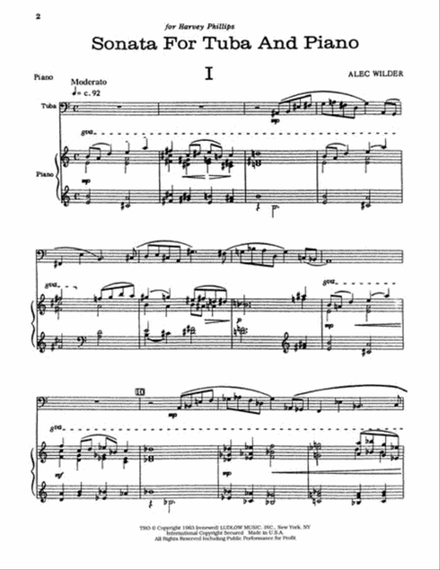 Sonata for Tuba and Piano (1959) Tuba scores gallery preview page 2