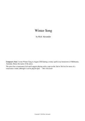 Book cover for Winter Song (for solo guitar)
