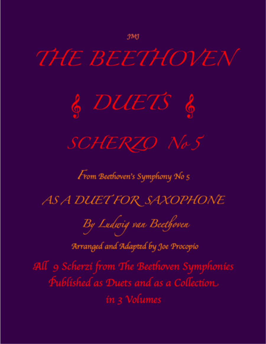 The Beethoven Duets For Saxophone Scherzo No. 5 Woodwind Quartet scores gallery preview page 1