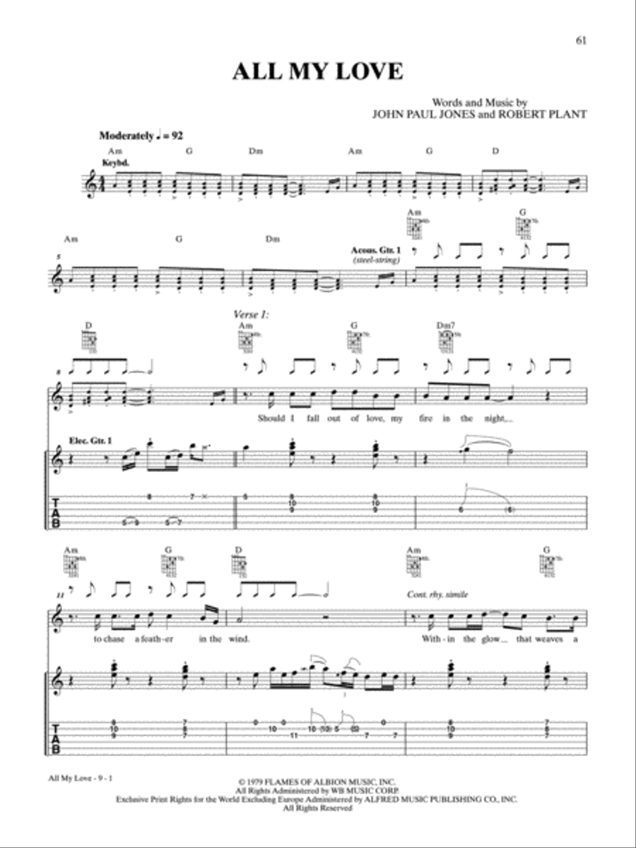 Led Zeppelin -- In Through the Out Door Platinum Guitar Electric Guitar scores gallery preview page 3