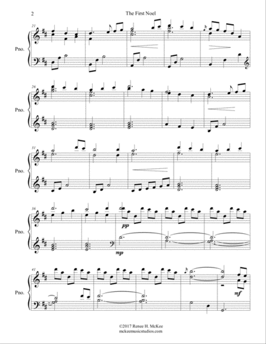 The First Noel Piano Solo scores gallery preview page 2