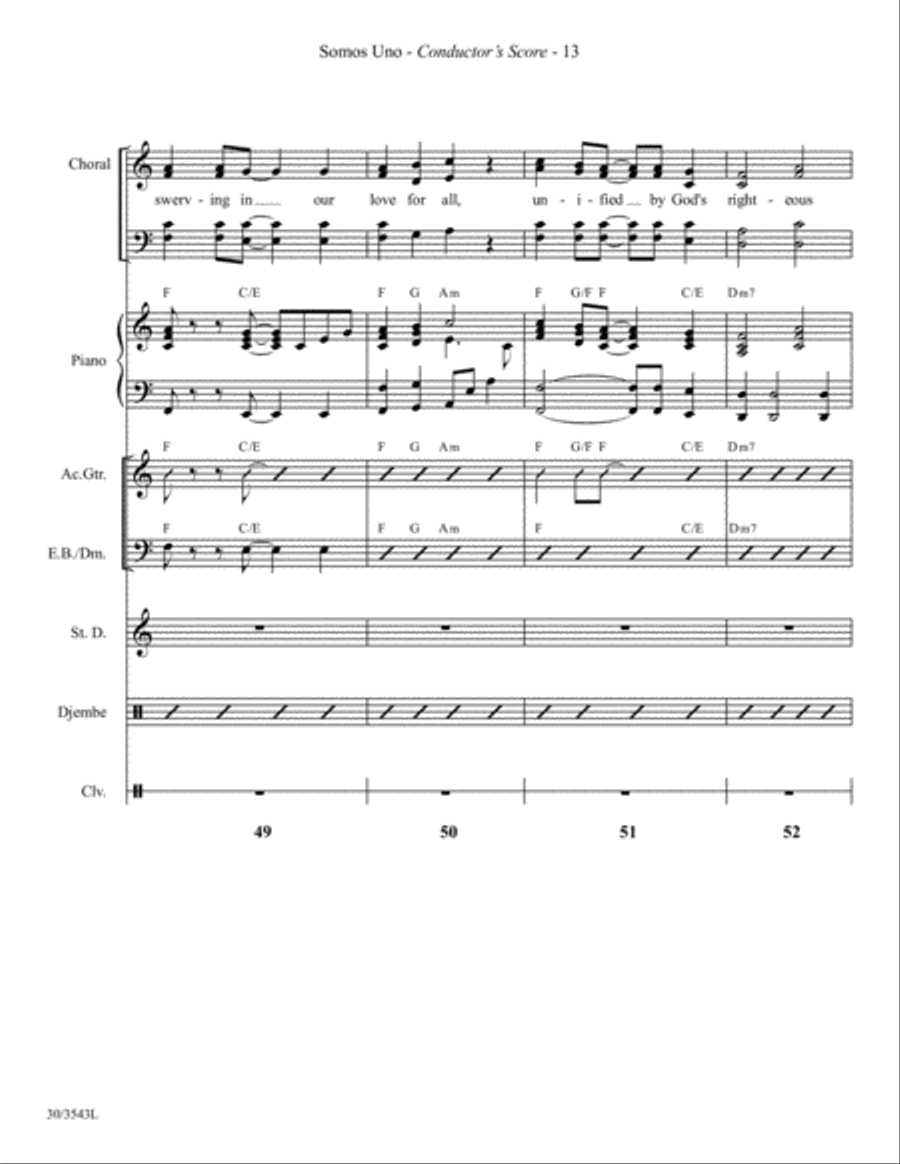 Somos Uno - Instrumental Ensemble Score and Parts Choir scores gallery preview page 15