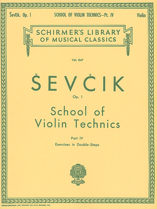 Book cover for School of Violin Technics, Op. 1 – Book 4