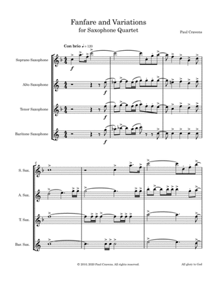 Fanfare and Variations (Sax Quartet)