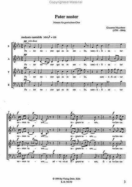 Pater noster für vierstimmigen gemischten Chor a cappella (1857)