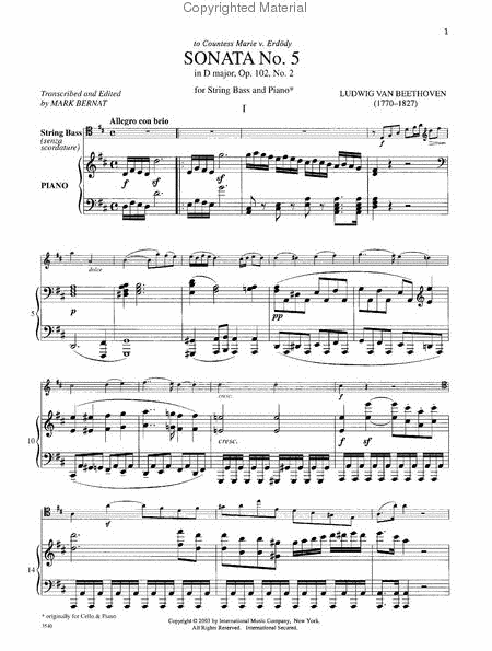 Sonata No. 5 In D Major, Opus 102, No. 2 (Solo Tuning)