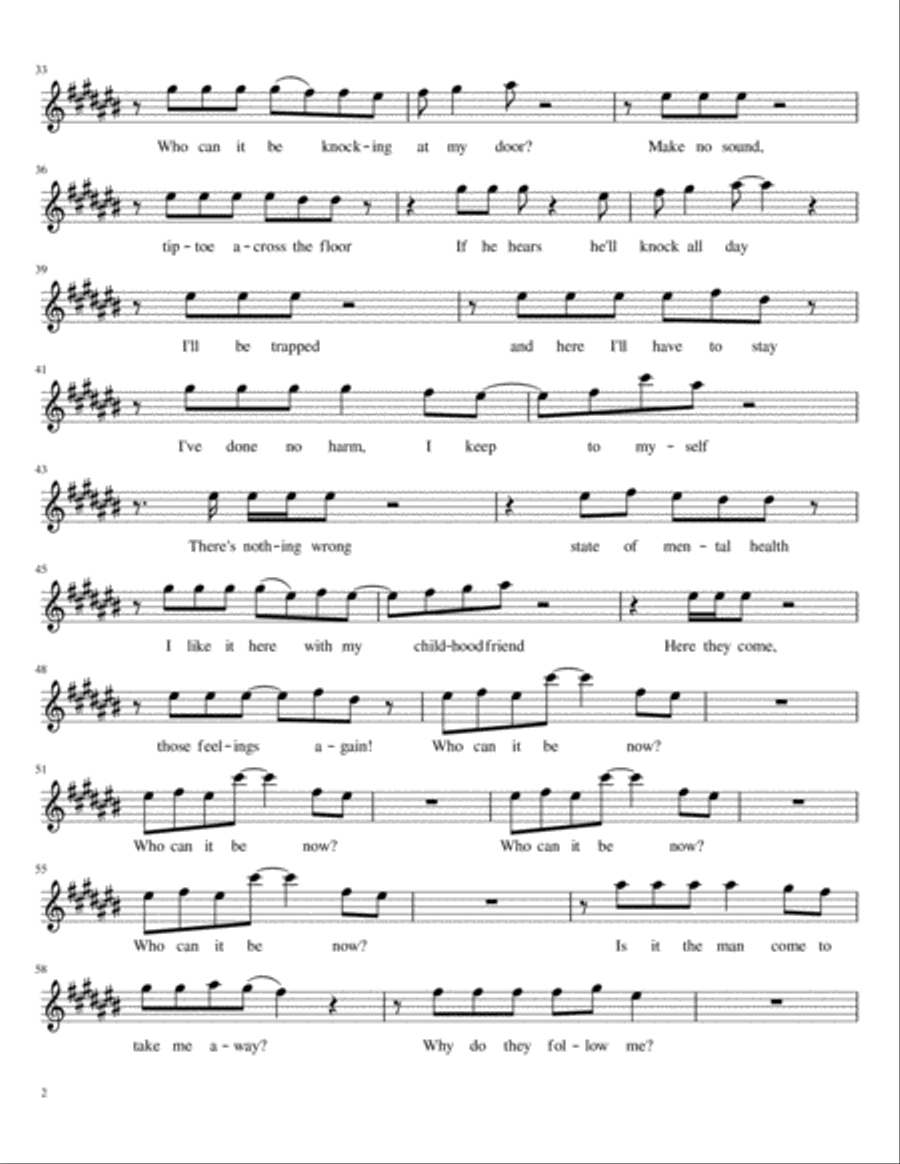 Who Can It Be Now? Alto Saxophone scores gallery preview page 2