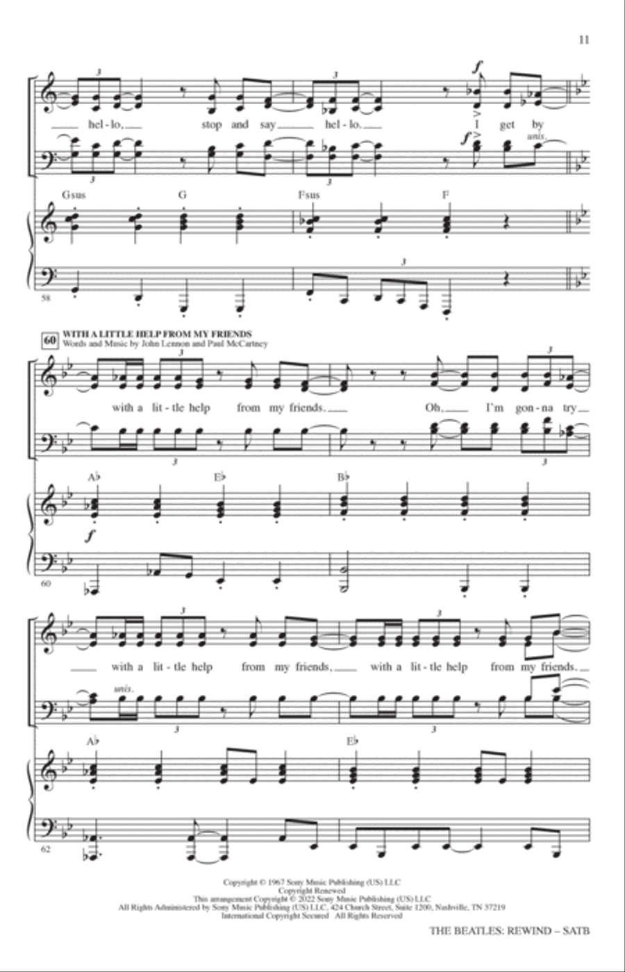 The Beatles: Rewind (Medley) (arr. Mark Brymer) 4-Part scores gallery preview page 10