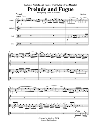 Book cover for Brahms: Prelude & Fugue, WoO 9, for String Quartet