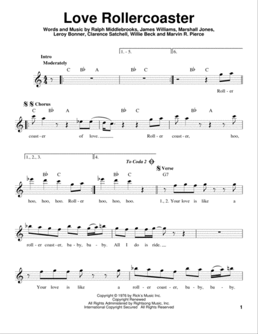 Love Rollercoaster Voice scores gallery preview page 1