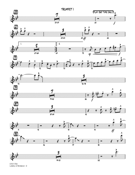 Lullaby Of Birdland - Trumpet 1