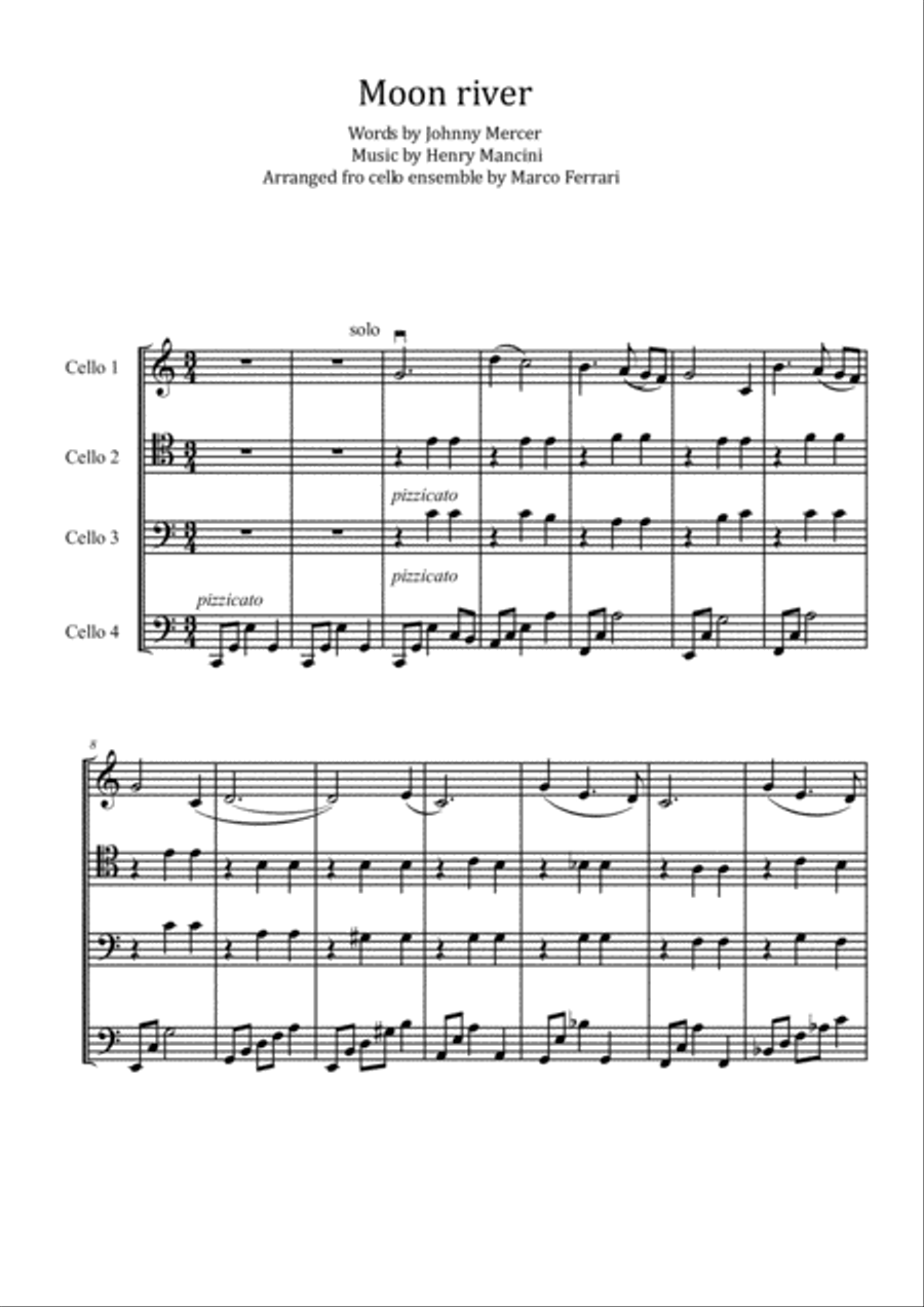 Moon River Cello scores gallery preview page 2