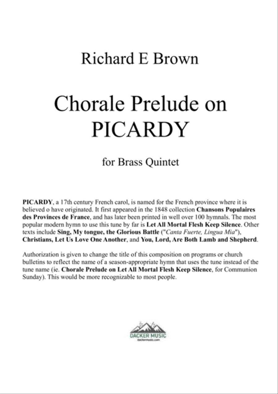 Chorale Prelude on Picardy - Brass Quintet Brass Quintet scores gallery preview page 2