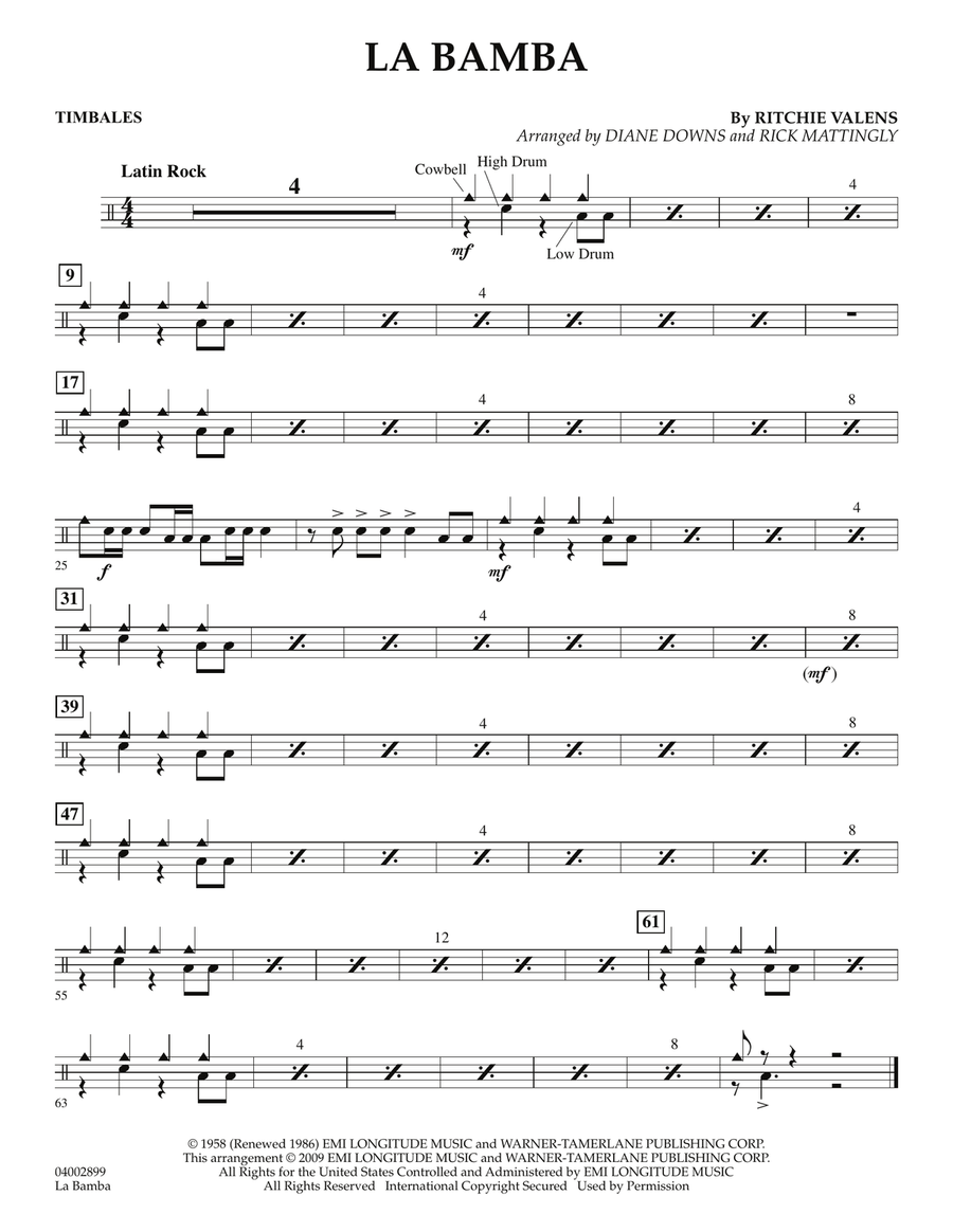 La Bamba - Timbales Concert Band scores gallery preview page 1