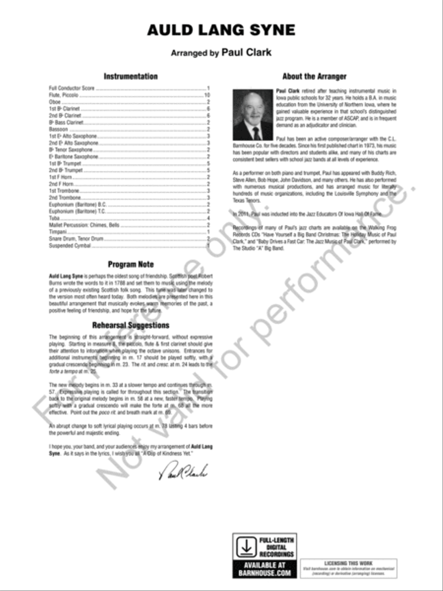 Auld Lang Syne Auld Lang Syne Concert Band scores gallery preview page 3