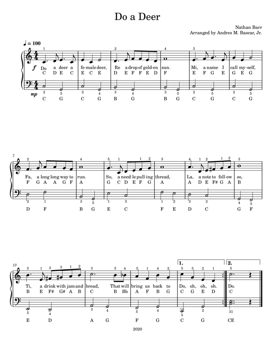 Doe A Deer A Cappella scores gallery preview page 1