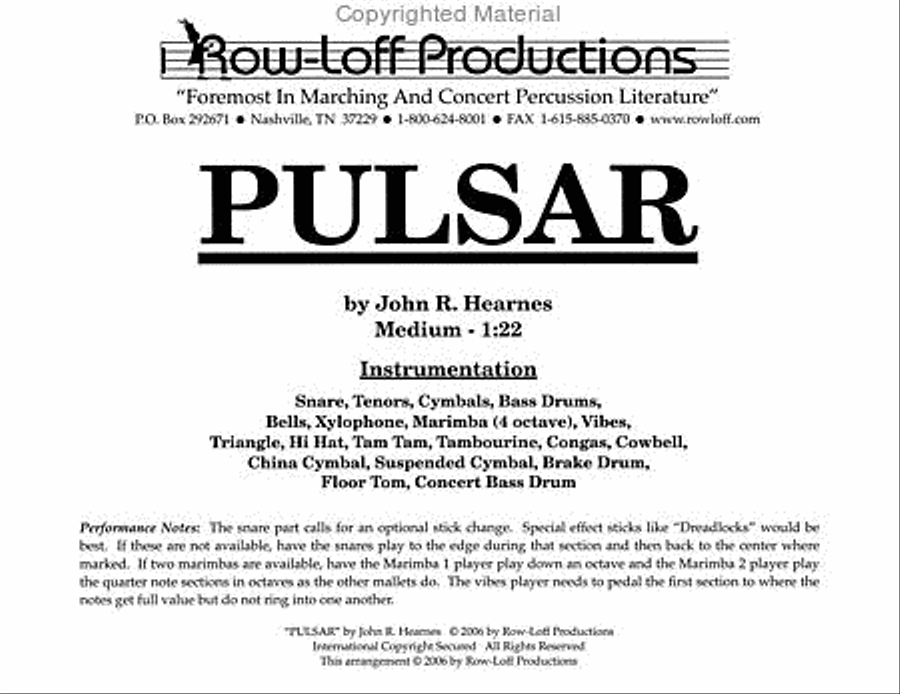 Pulsar Pulsar Percussion Ensemble scores gallery preview page 2